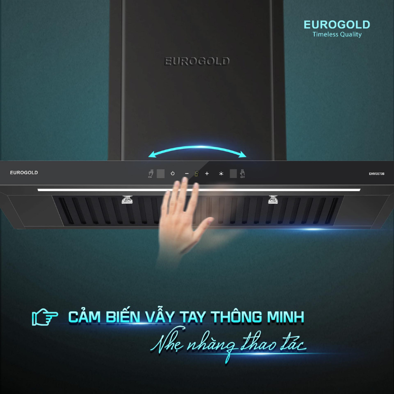 Máy hút mùi chữ T Eurogold EUH03570WB - màu đen, 70cm - ảnh 2
