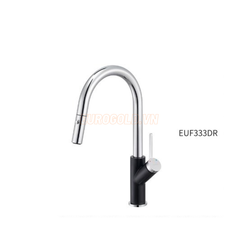 Vòi rửa bát Eurogold EUF333DR - inox SUS304, bóng gương, dây rút