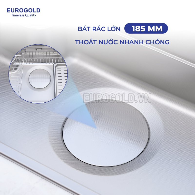 Chậu rửa bát Eurogold EUC88050EB - 800x500x230mm - ảnh 4
