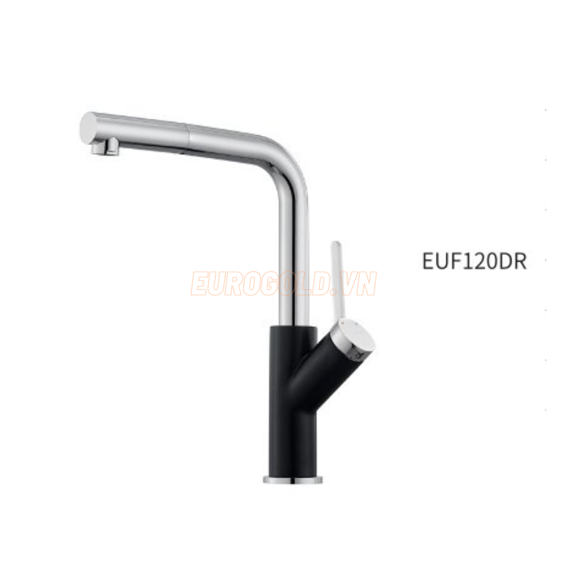 Vòi rửa bát Eurogold EUF120DR - inox SUS304, bóng gương, dây rút
