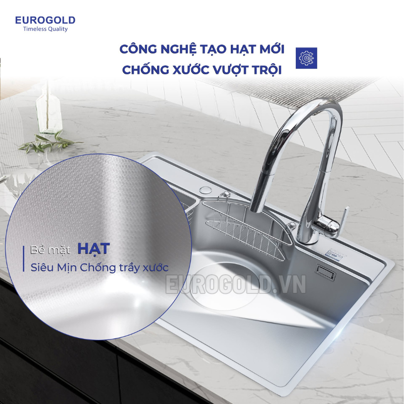 Chậu rửa bát Eurogold EUD27848 - 780x480x230mm - ảnh 6