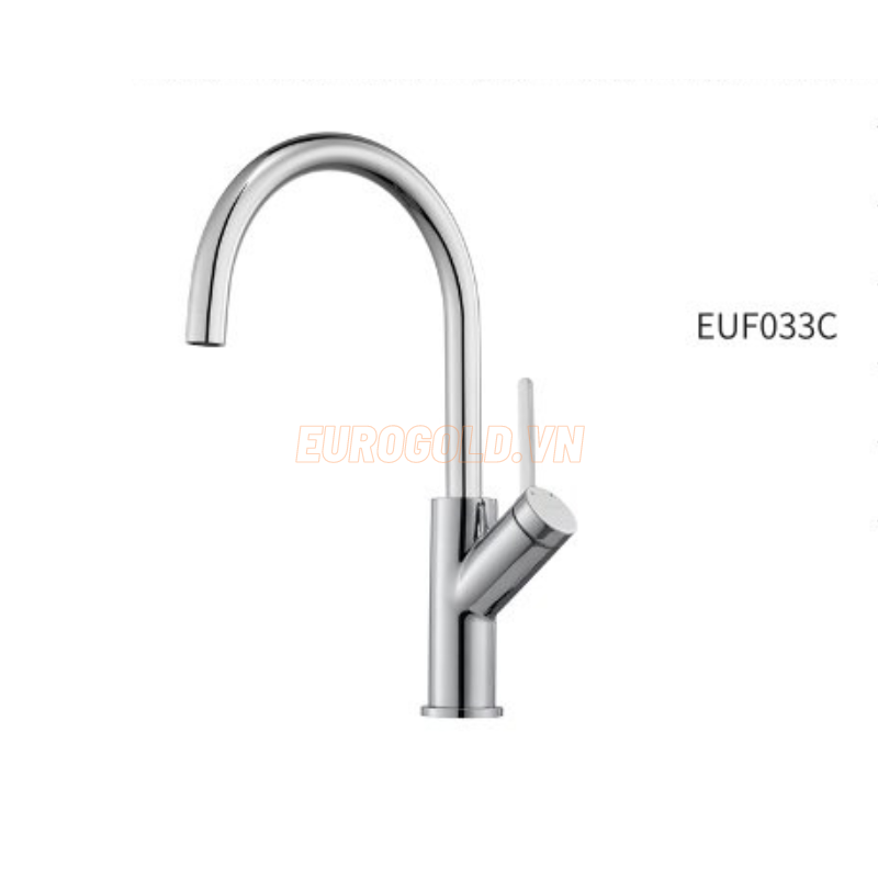 Vòi rửa bát Eurogold EUF033C - inox SUS304, bóng gương