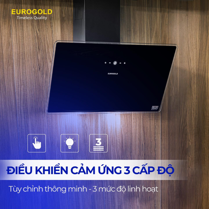 Máy hút mùi kính vát Eurogold EUH0770V - màu đen, 70cm - ảnh 3