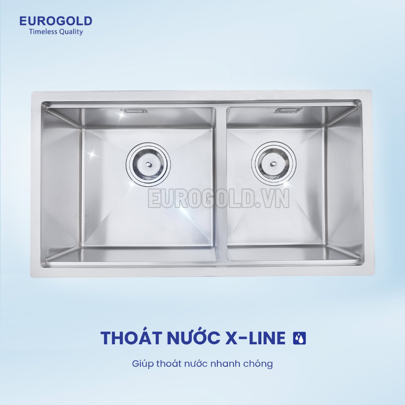 Chậu rửa bát Eurogold EUC28245GB - 820x450x230mm - ảnh 2