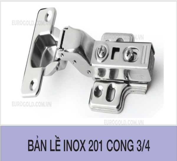 Bản lề inox 201 cong 3/4 Eurogold EWS103
