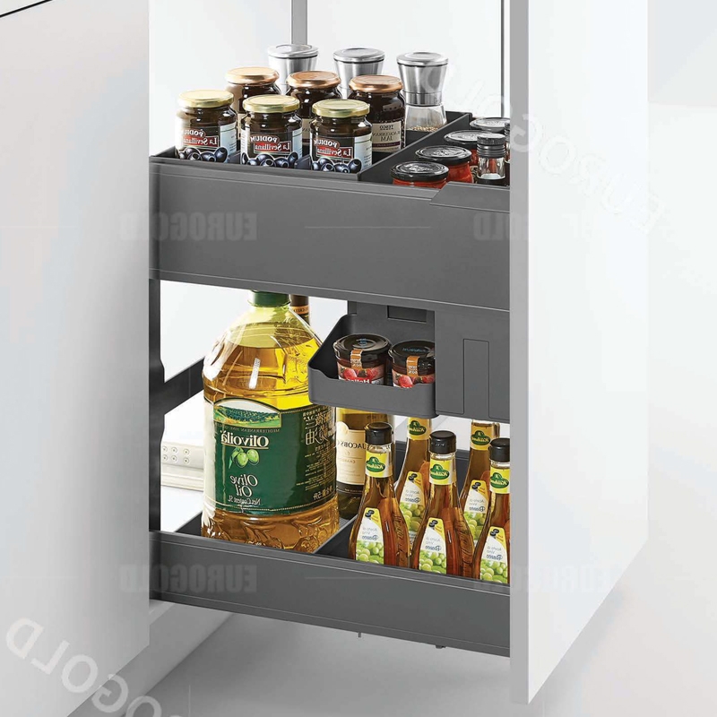 Giá gia vị nhôm Eurogold EUM2140G - Nhôm sơn tĩnh điện, màu ghi đậm, 40cm