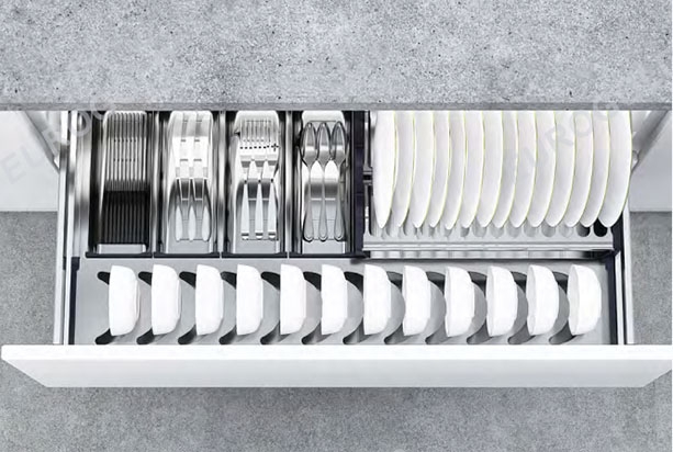 Giá bát đĩa hộp 2 lớp đáy Eurogold EUB6590 - tủ 90cm - ảnh 2