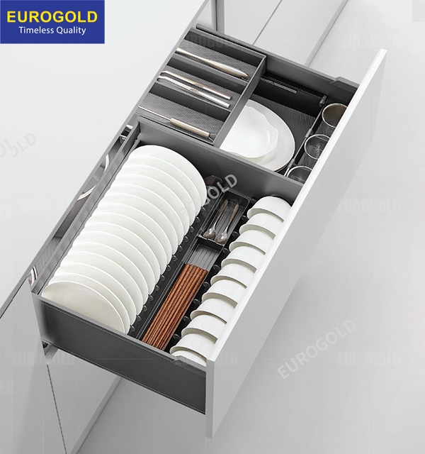 Giá bát đĩa hộp nhôm Anode cao cấp Eurogold EMG7570 - tủ 70cm