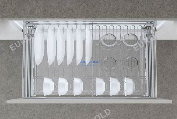 Giá bát đĩa inox nan âm tủ Eurogold EGT7190VX - tủ 90cm - ảnh 2