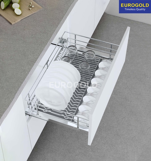 Giá bát đĩa nan Oval đa năng âm tủ Eurogold EPO7380VX - tủ 80cm
