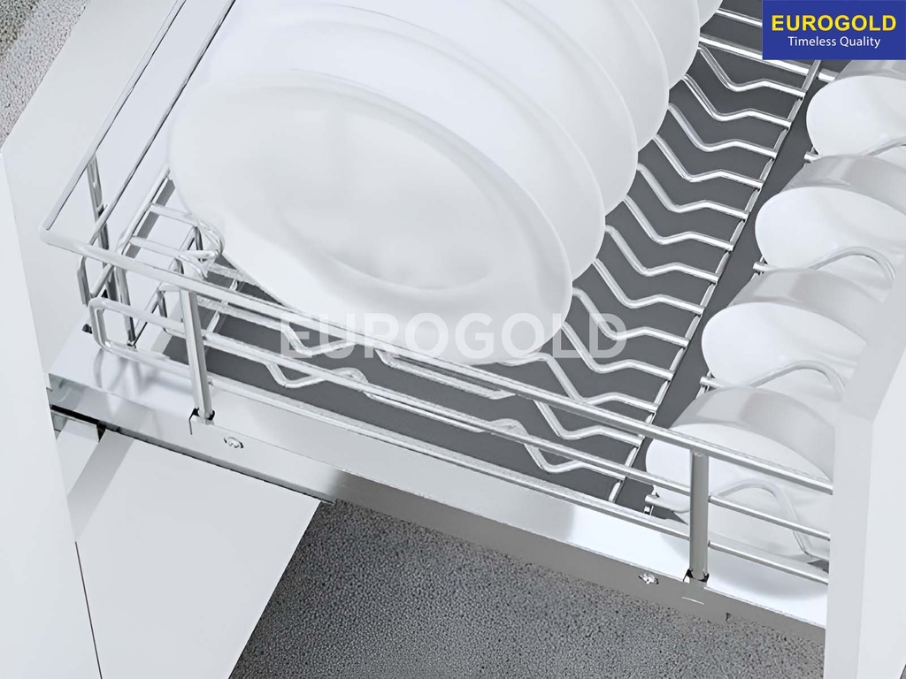 Giá bát đĩa nan Oval đa năng âm tủ Eurogold EPO7380VX - tủ 80cm - ảnh 3