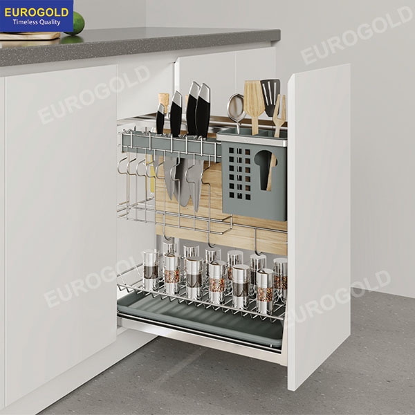 Giá dao thớt nan dẹt inox mờ Eurogold EPD5630VX - tủ 30cm