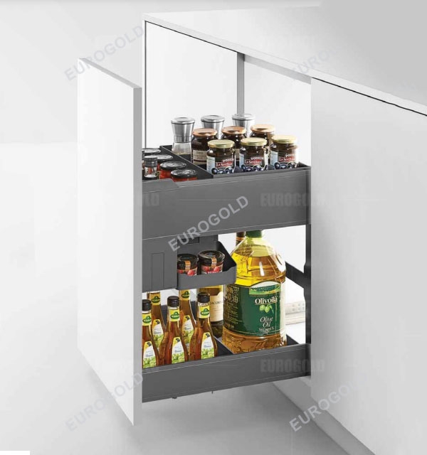 Giá gia vị chai lọ nhôm Anode cao cấp Eurogold EMG5540 - tủ 40cm