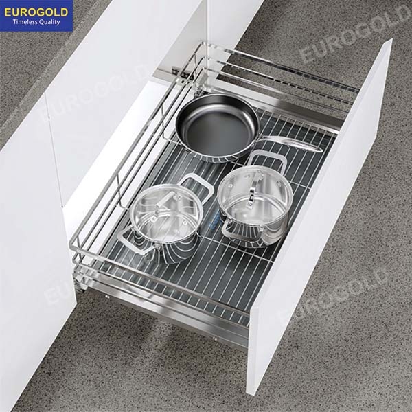 Giá xoong nồi nan dẹt inox mờ cao cấp Eurogold EPD6280VX - tủ 80cm