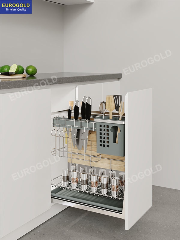 Giá dao thớt nan dẹt inox mờ Eurogold EPD5635VX - tủ 35cm - ảnh 2
