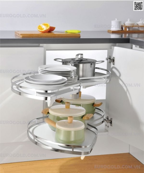Mâm xoay hình lá Eurogold EXL202L/EXL202R - tủ 90cm