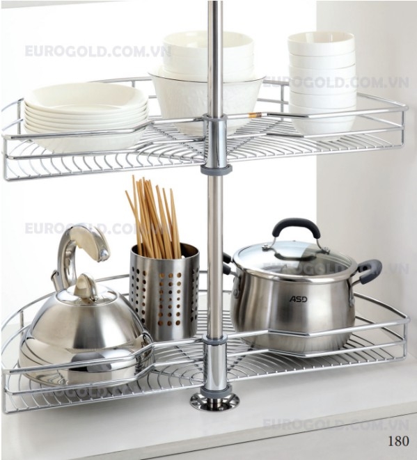 Mâm xoay inox nan tròn 360 Eurogold EXT36080 - tủ 80cm