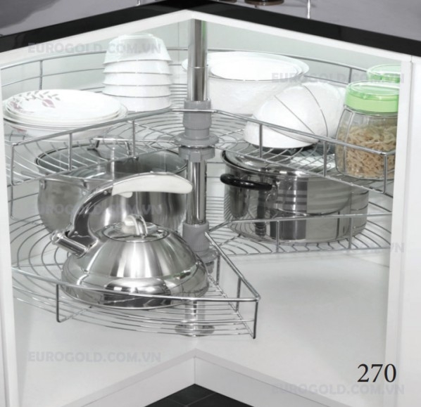 Mâm xoay inox nan tròn 180 Eurogold EXT18080 - tủ 80cm - ảnh 2