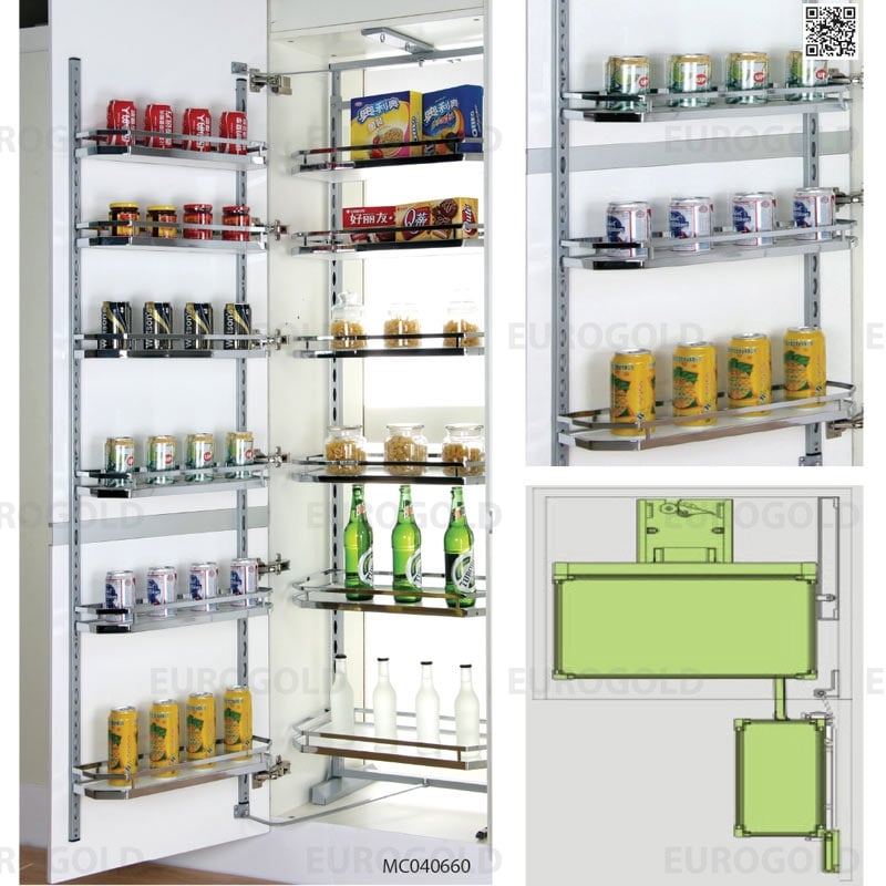 Tủ kho 6 tầng Eurogold MC040645 - Inox mạ crom, 45cm