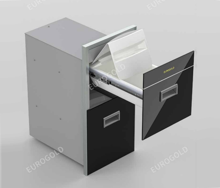 Thùng gạo gương 2 tầng Eurogold GB322S - tủ 30cm, màu bạc - ảnh 2