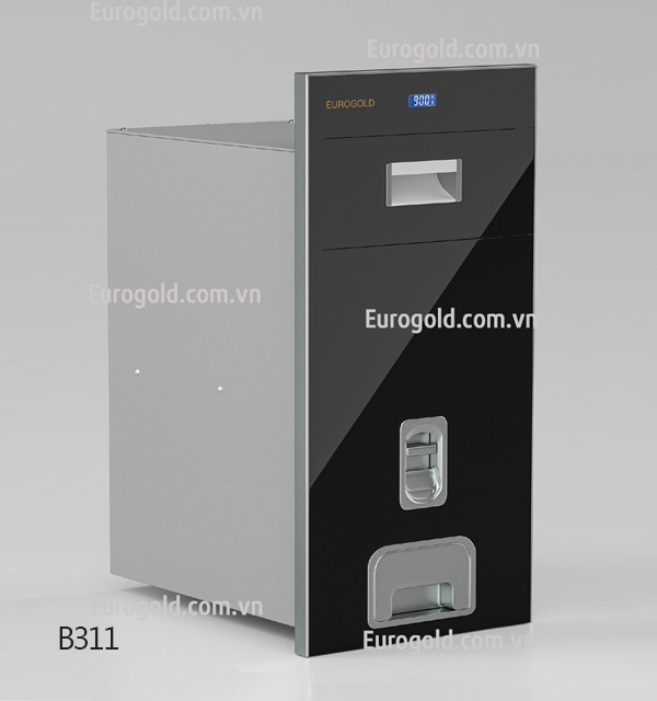 Thùng gạo gương nút nhấn điện tử Eurogold GB301S - tủ 30cm, màu bạc - điện tử - ảnh 2