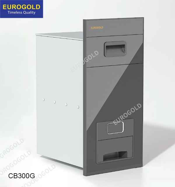 Thùng gạo gương nút nhấn Eurogold GC300G - tủ 30cm, màu ghi