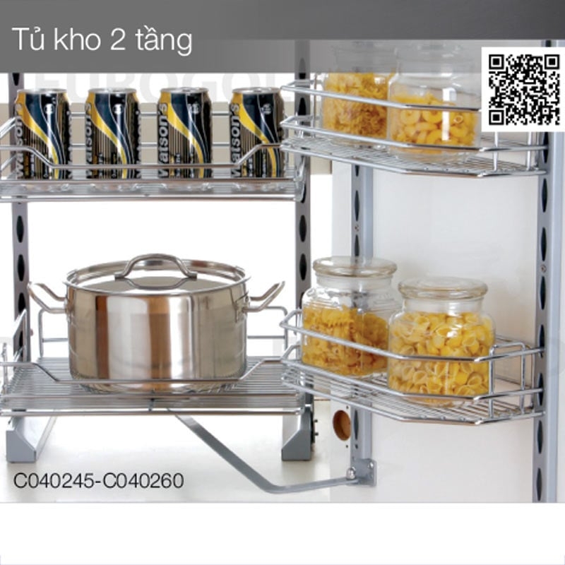 Tủ kho 2 tầng Eurogold CP040260 - Inox, 60cm - ảnh 2