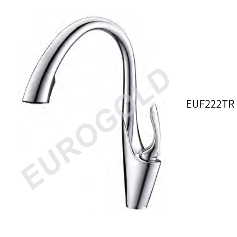 Vòi rửa bát Eurogold EUF222TR - đồng, bóng gương, dây rút