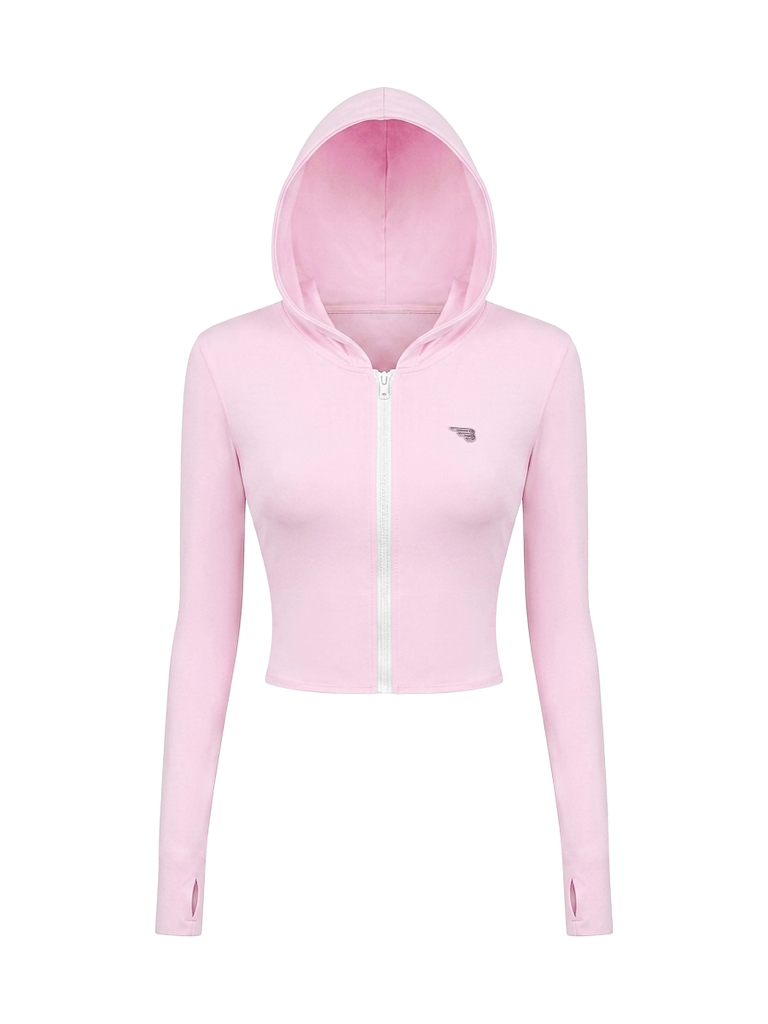 BRETH Ayla Cropped Hoodie Jacket - Hồng