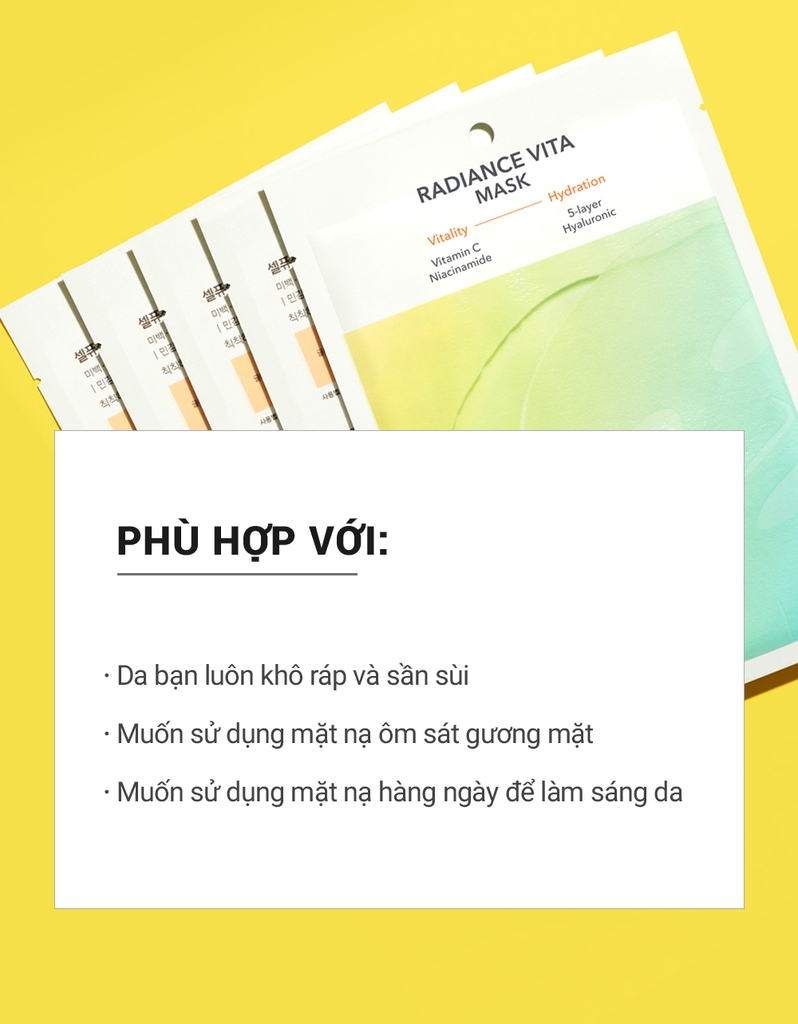 Mặt Nạ Làm Sáng & Dưỡng Ẩm Da Cell Fusion C Radiance Vita Mask Serene Space Sản Phẩm Chính Hãng