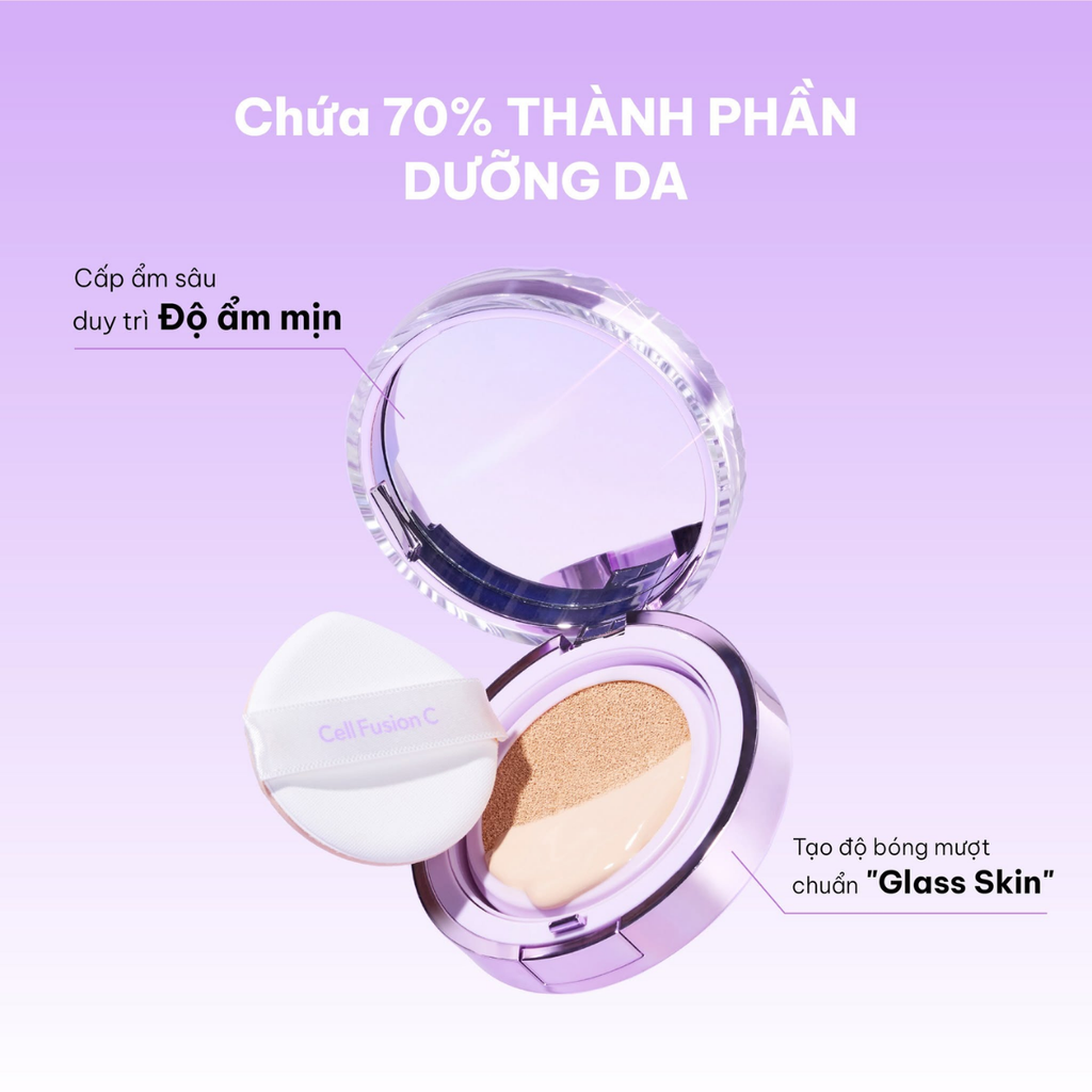 Cushion Chống Nắng Cấp Ẩm Cell Fusion C Glass Skin Cushion SPF 40 PA ++ 13G Serene Space Chính Hãng