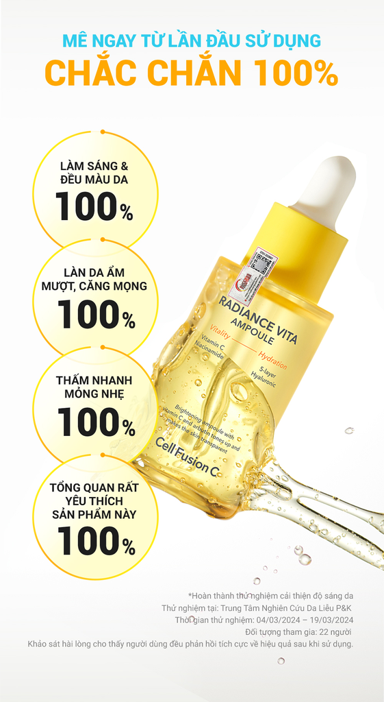 Ampoule Kích Hoạt Làm Sáng & Dưỡng Ẩm Da Cell Fusion C Radiance Vita Ampoule Serene Space Sản Phẩm Chính Hãng
