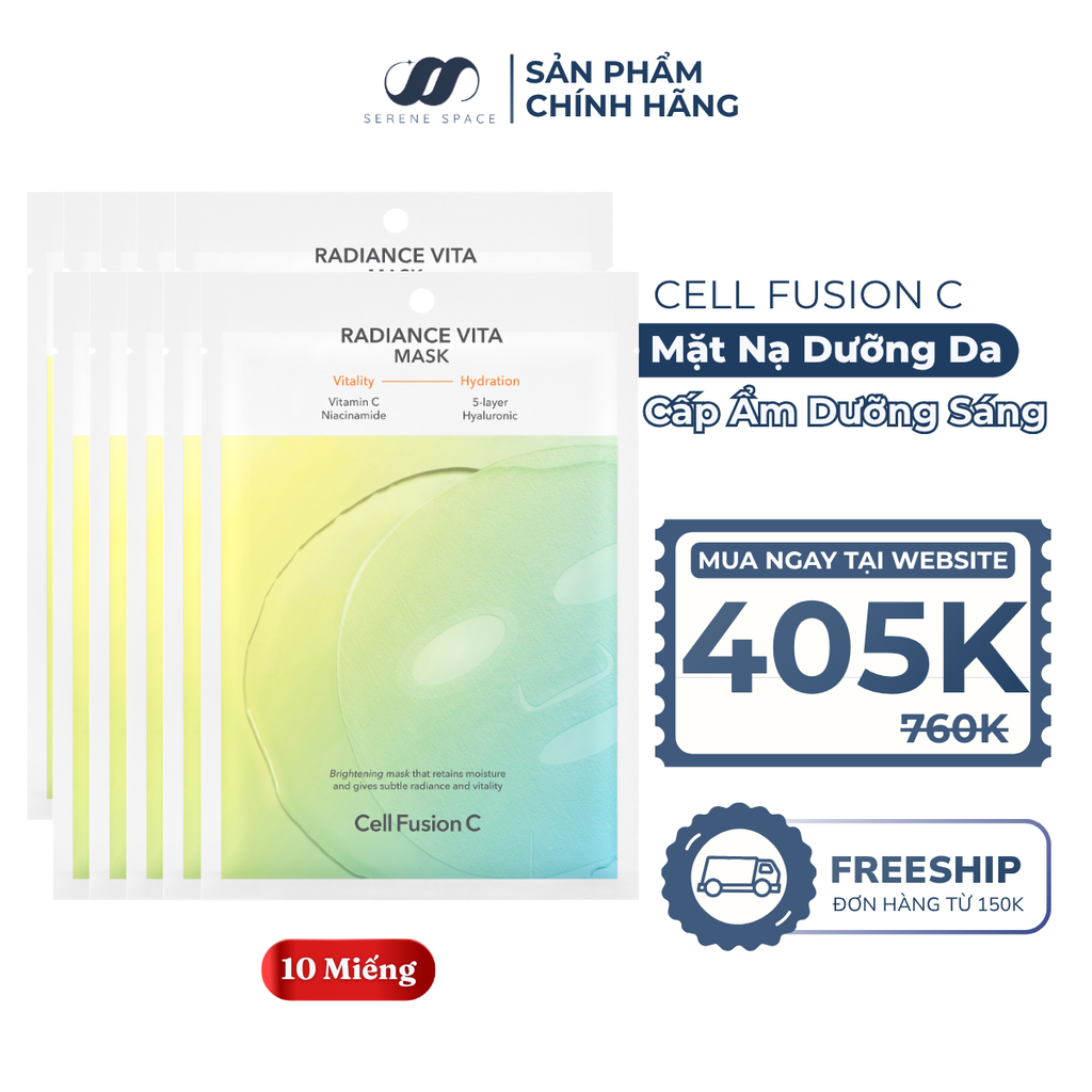 Mặt Nạ Làm Sáng & Dưỡng Ẩm Da Cell Fusion C Radiance Vita Mask Serene Space Sản Phẩm Chính Hãng