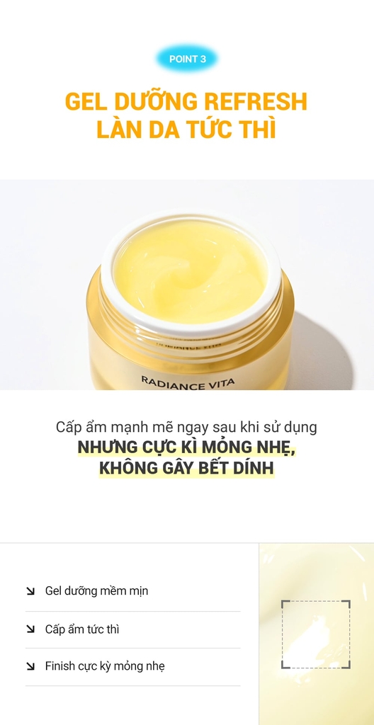 Gel Dưỡng Làm Sáng & Dưỡng Ẩm Cell Fusion C Radiance Vita Gel Cream Serene Space Sản Phẩm Chính Hãng