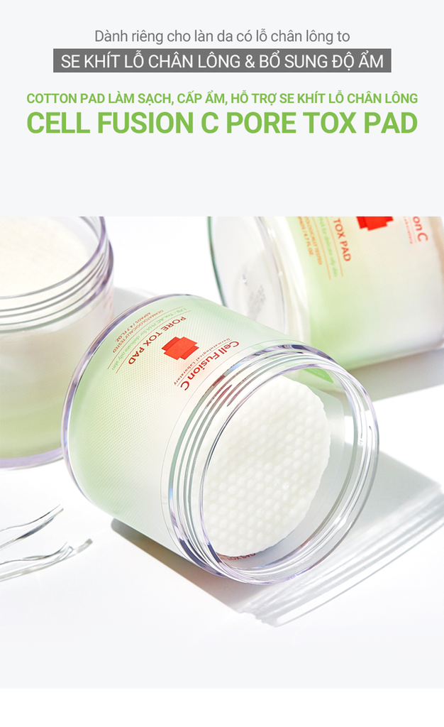 Toner Pad Làm Sạch Sâu & Thu Nhỏ Lỗ Chân Lông Chứa PHA Cell Fusion C Pore Tox Pad Serene Space Sản Phẩm Chính Hãng