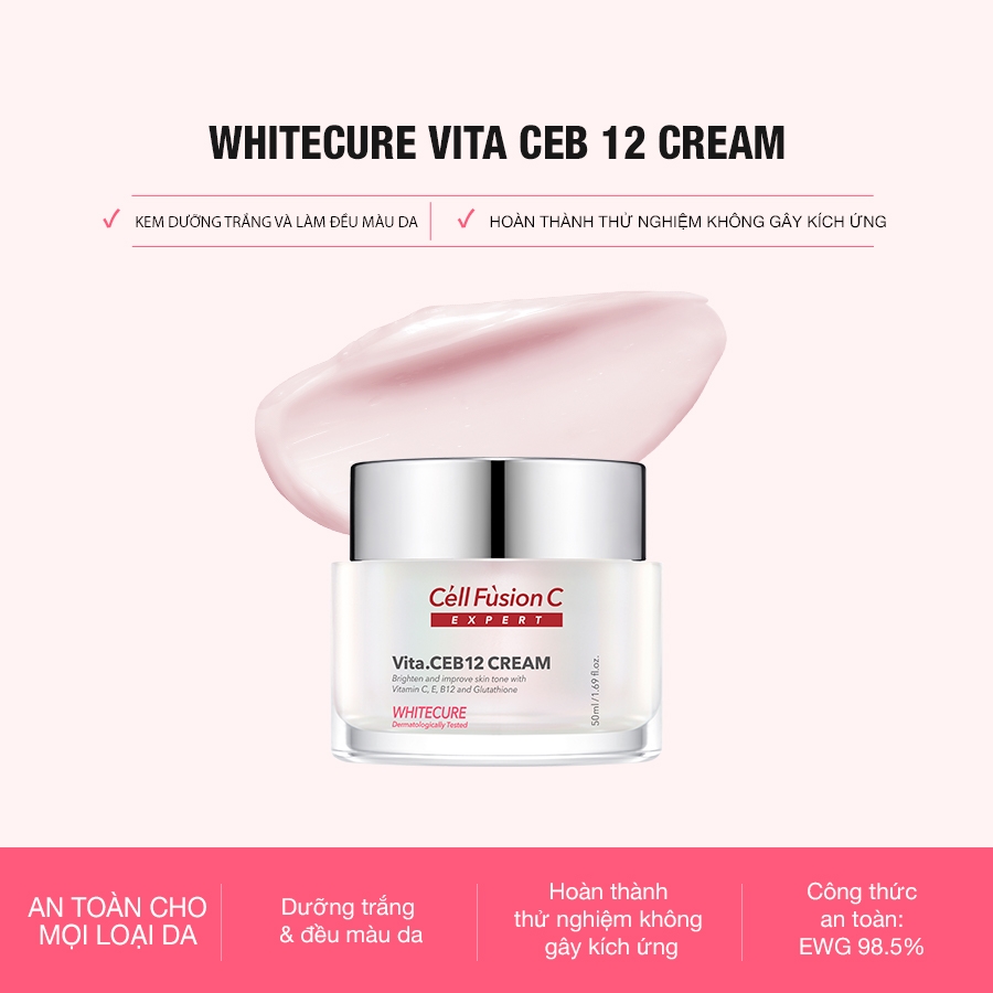 Kem Dưỡng Trắng Mờ Thâm & Sáng Da Đều Màu Cell Fusion C Expert Whitecure Vita.CEB12 Cream Serene Space Sản Phẩm Chính Hãng