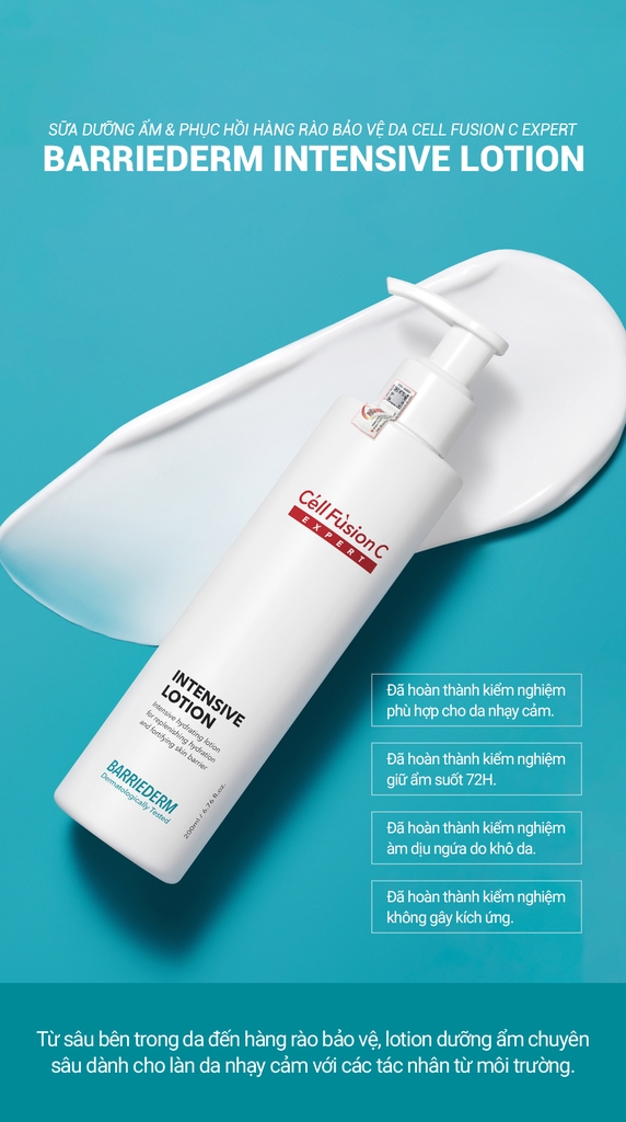 Sữa Dưỡng Ẩm & Phục Hồi Hàng Rào Bảo Vệ Da Cell Fusion C Expert Barriederm Intensive Lotion Serene Space Sản Phẩm Chính Hãng