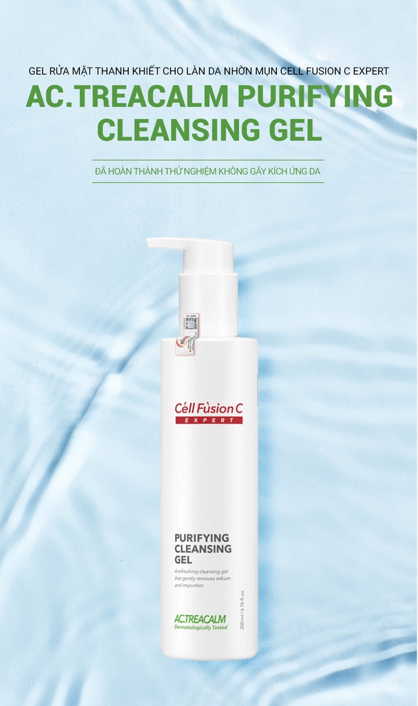 Gel Rửa Mặt Thanh Khiết Cho Da Nhờn Mụn Cell Fusion C Expert Purifying Cleansing Gel Serene Space Sản Phẩm Chính Hãng