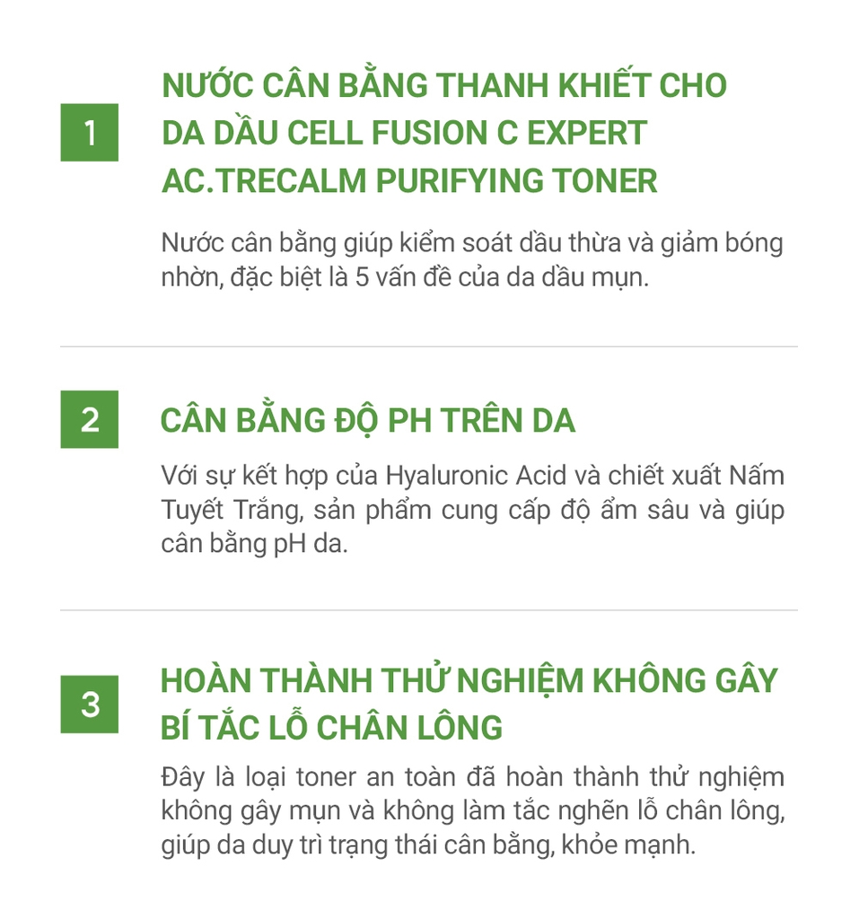 Nước Cân Bằng Thanh Khiết Cho Da Nhờn Mụn Cell Fusion C Expert Purifying Toner Serene Space Sản Phẩm Chính Hãng