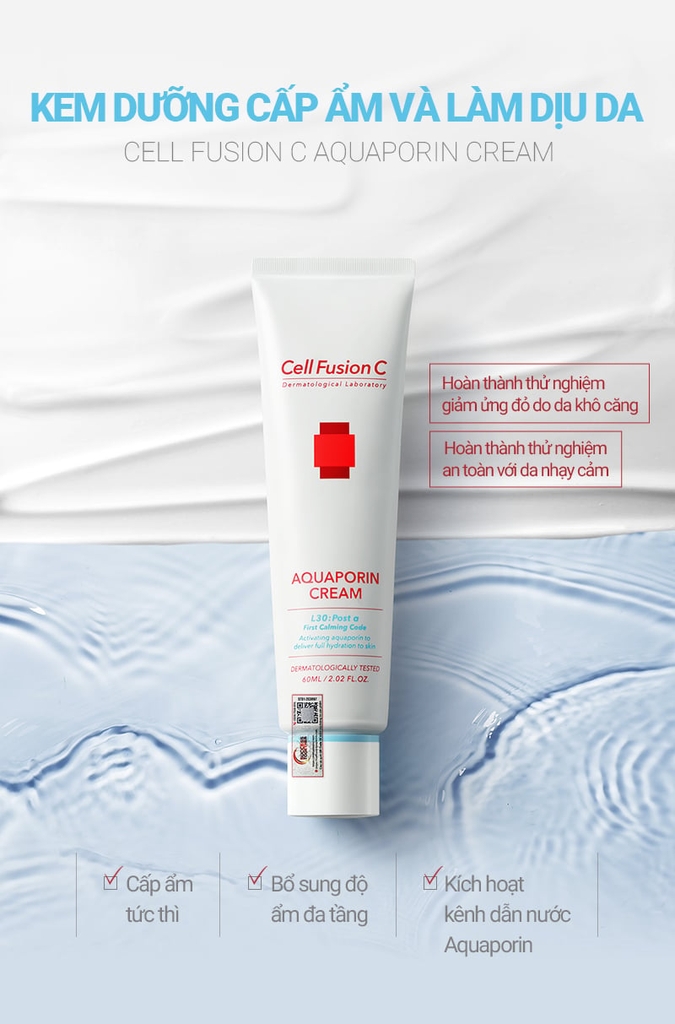 Kem Dưỡng Cấp Ẩm Làm Dịu Da & Kích Hoạt Kênh Dẫn Nước Cell Fusion C Aquaporin Cream Serene Space Sản Phẩm Chính Hãng