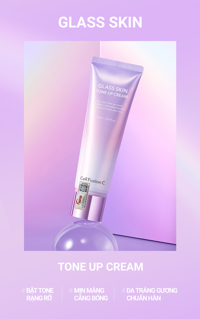 Kem Nâng Tone Làm Trắng Sáng Cấp Ẩm Căng Bóng Da Cell Fusion C Glass Skin Tone Up Cream Serene Space Sản Phẩm Chính Hãng