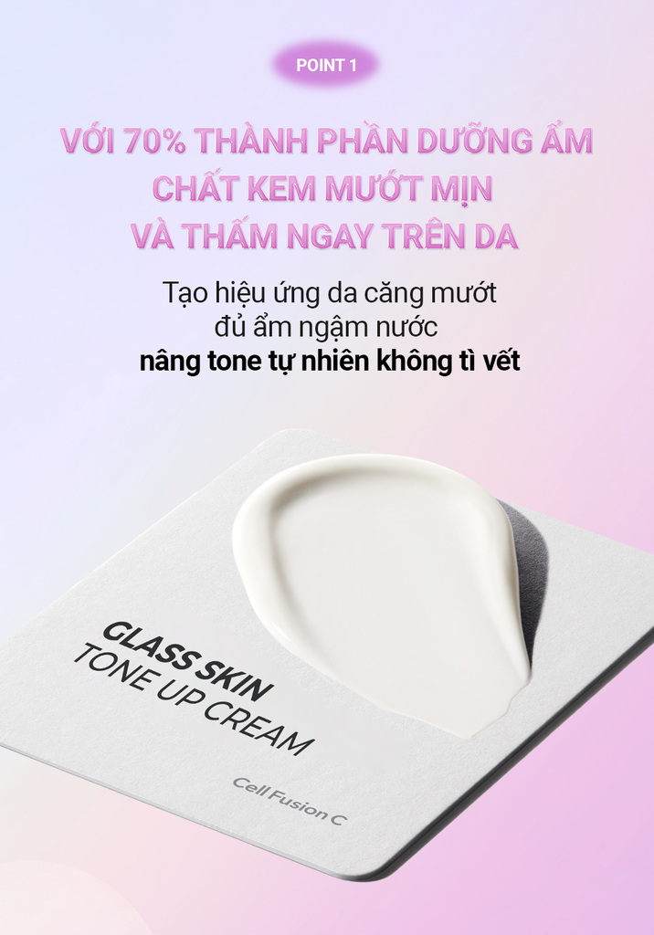 Kem Nâng Tone Làm Trắng Sáng Cấp Ẩm Căng Bóng Da Cell Fusion C Glass Skin Tone Up Cream Serene Space Sản Phẩm Chính Hãng