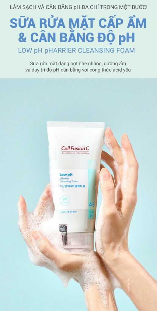 Sữa Rửa Mặt Cấp Ẩm & Cân Bằng Độ pH Trên Da Cell Fusion C Low pH pHarrier Cleansing Foam Serene Space Sản Phẩm Chính Hãng