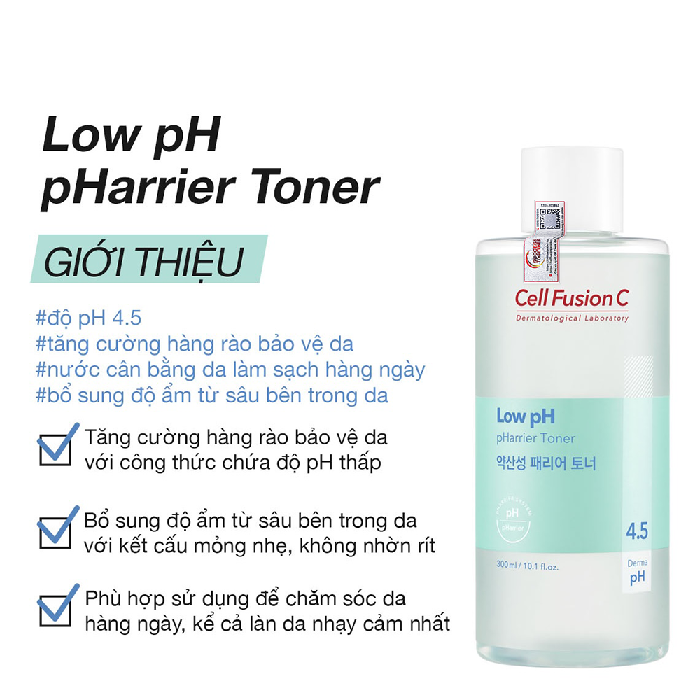 Toner Cân Bằng Cấp Ẩm Tăng Cường Hàng Rào Bảo Vệ Da Cell Fusion C Low pH Pharrier Toner Serene Space Sản Phẩm Chính Hãng