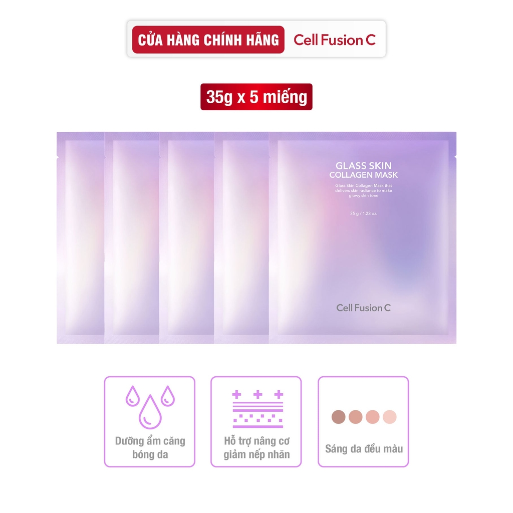 Mặt Nạ Collagen Cao Cấp Dưỡng Sáng Nâng Cơ Giảm Nhăn Cấp Ẩm Căng Bóng Da Cell Fusion C Glass Skin Collagen Mask Serene Space Sản Phẩm Chính Hãng