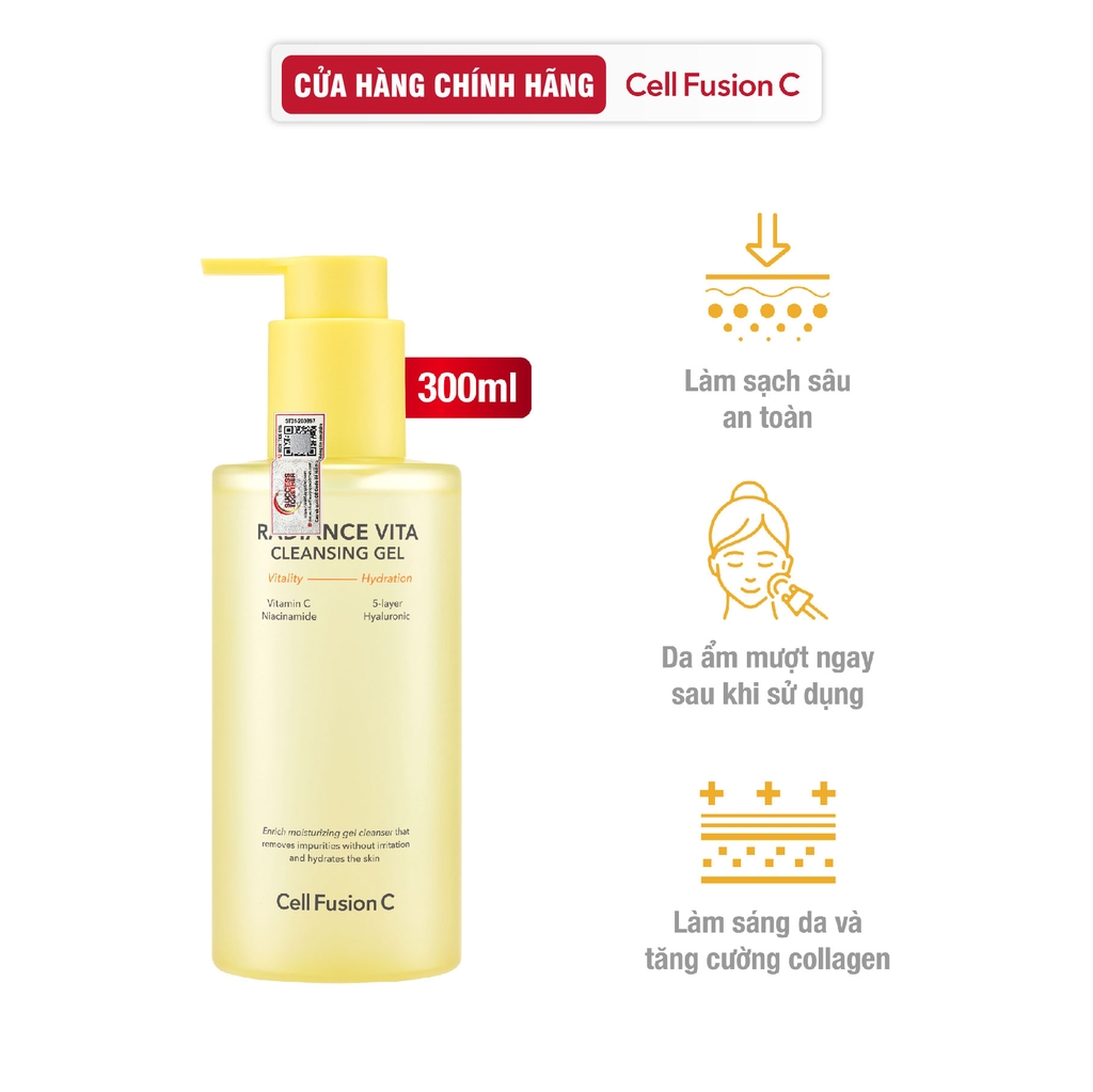 Gel Rửa Mặt Làm Sáng & Dưỡng Ẩm Da Cell Fusion C Radiance Vita Cleansing Gel Serene Space Sản Phẩm Chính Hãng