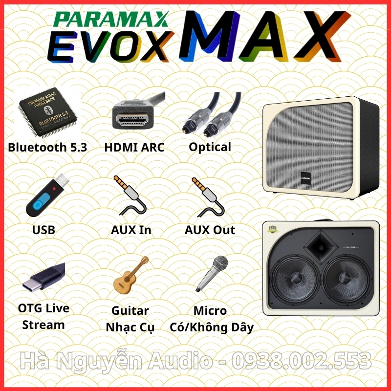 Loa Karaoke Xách Tay Paramax Evox Max