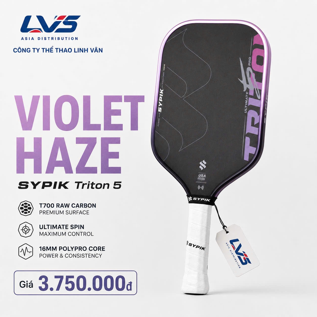VỢT PICKLEBALL SYPIK TRITON 5 NEW COLORWAY 2026 16MM