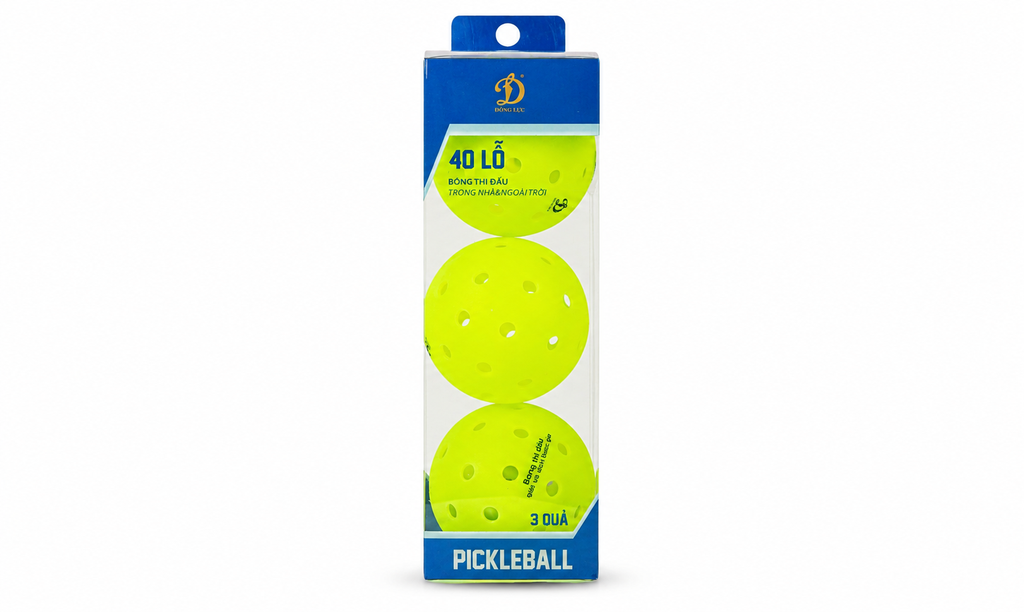 BÓNG PICKLEBALL ĐỘNG LỰC D25 XANH HỘP 3 QUẢ