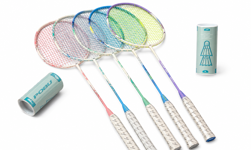 BỘ 2 VỢT CẶP CẦU LÔNG POBU NANO100–NANO600 CĂNG CƯỚC SẴN 9KG